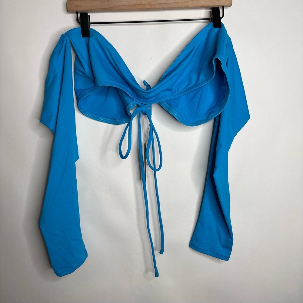 NWT Skims Long Sleeve Bikini Top turquoise size 3X - Picture 10 of 10
